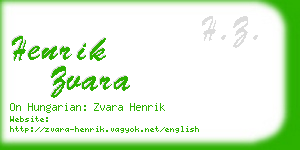 henrik zvara business card